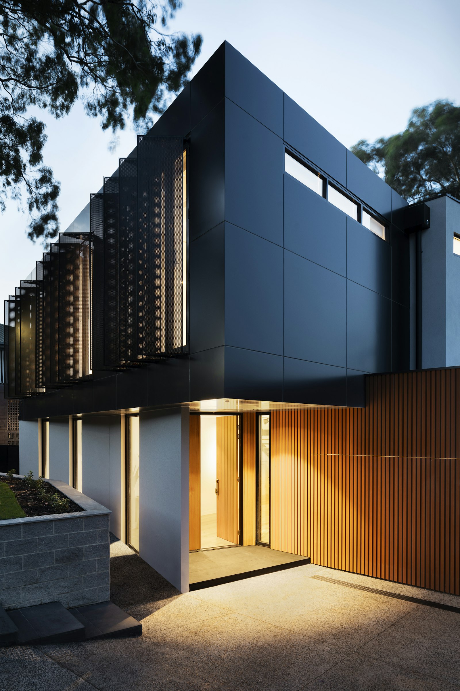 Modern townhome exterior
