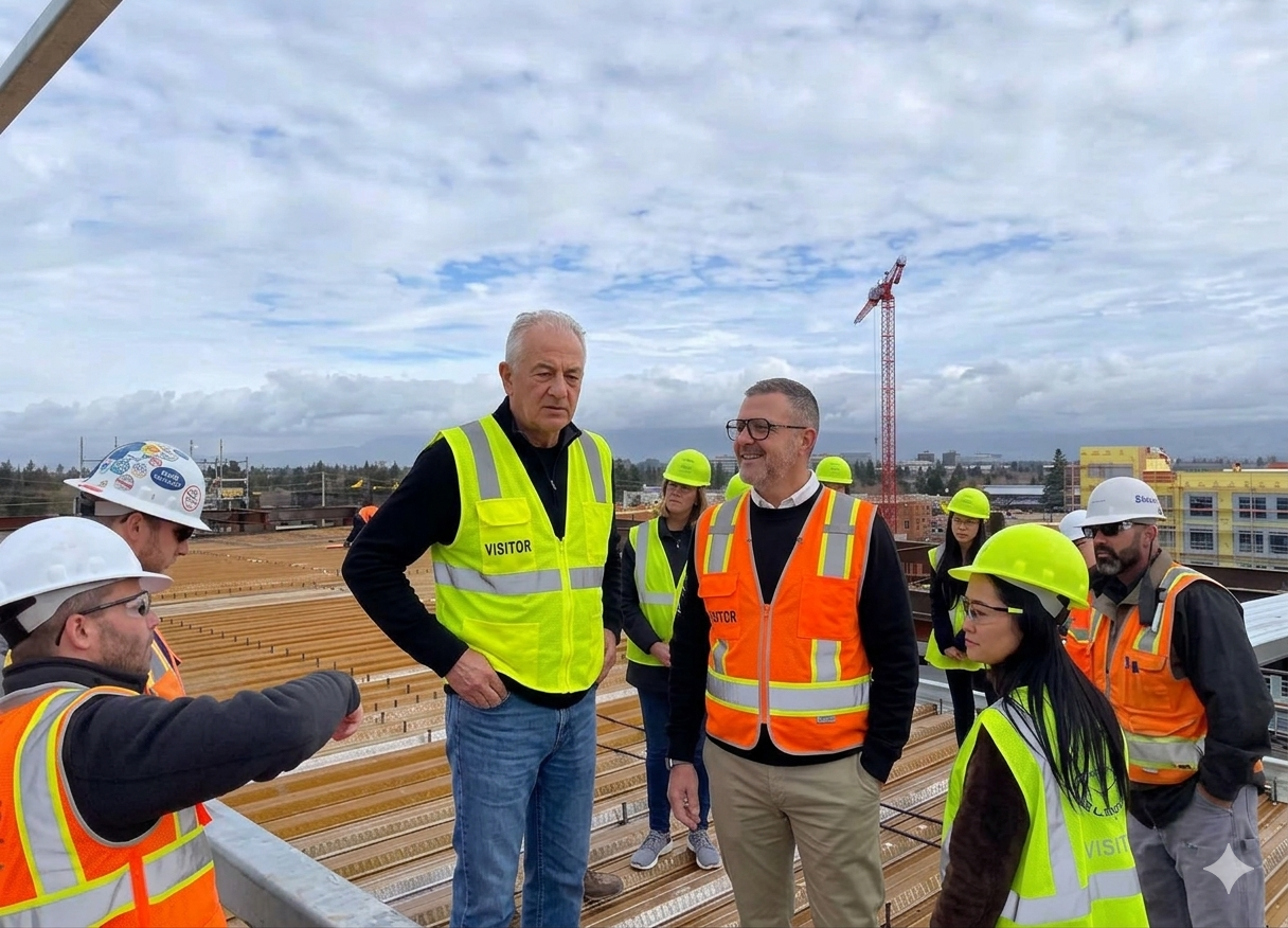 Legacy Crest Development team during an on-site construction walkthrough